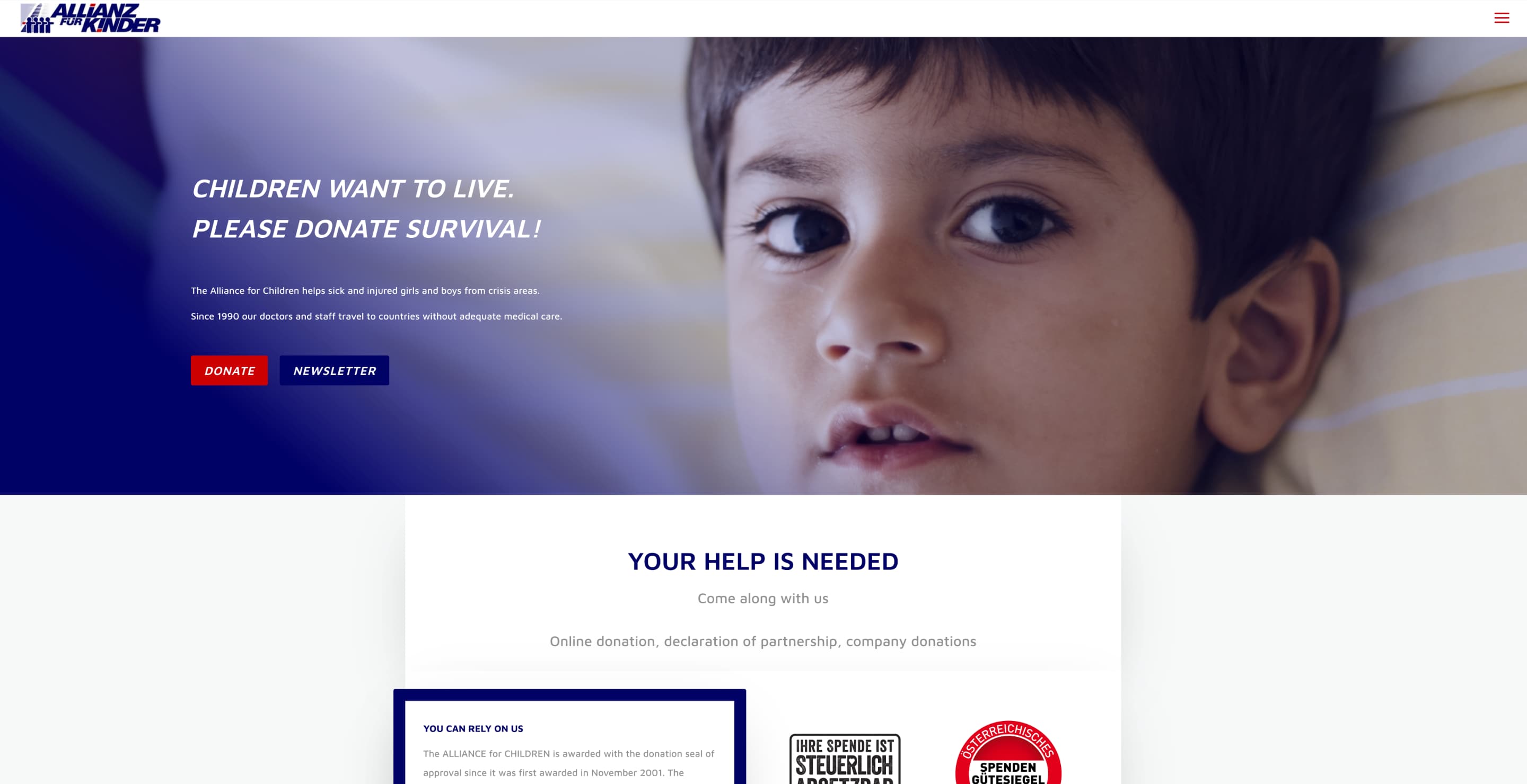 Allianz für Kinder Website Relaunch von zacweb.net